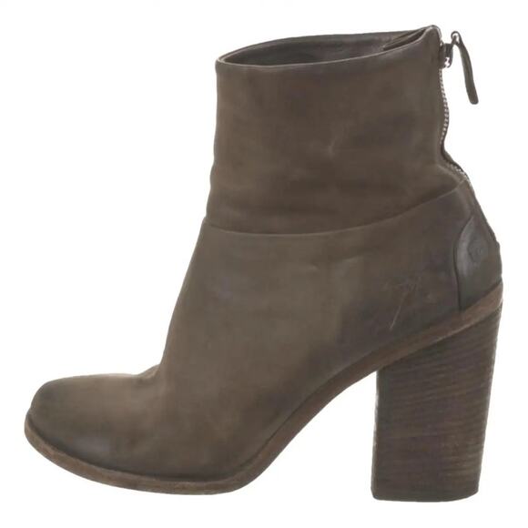 Marsell Bolla Brown Leather Block Heel Ankle Boots - Picture 1 of 12